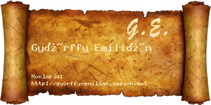 Győrffy Emilián névjegykártya
